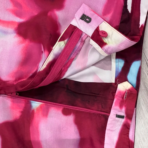 NWT ZARA Satin Feel Wide Leg Floral Pants Size Large - Picture 7 of 16